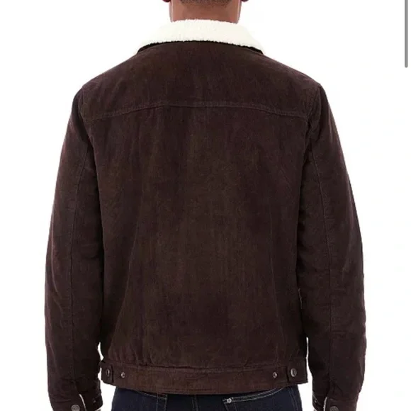 Lucky Brand: Brown Corduroy Jacket with Sherpa Collar - Picture 2 of 3
